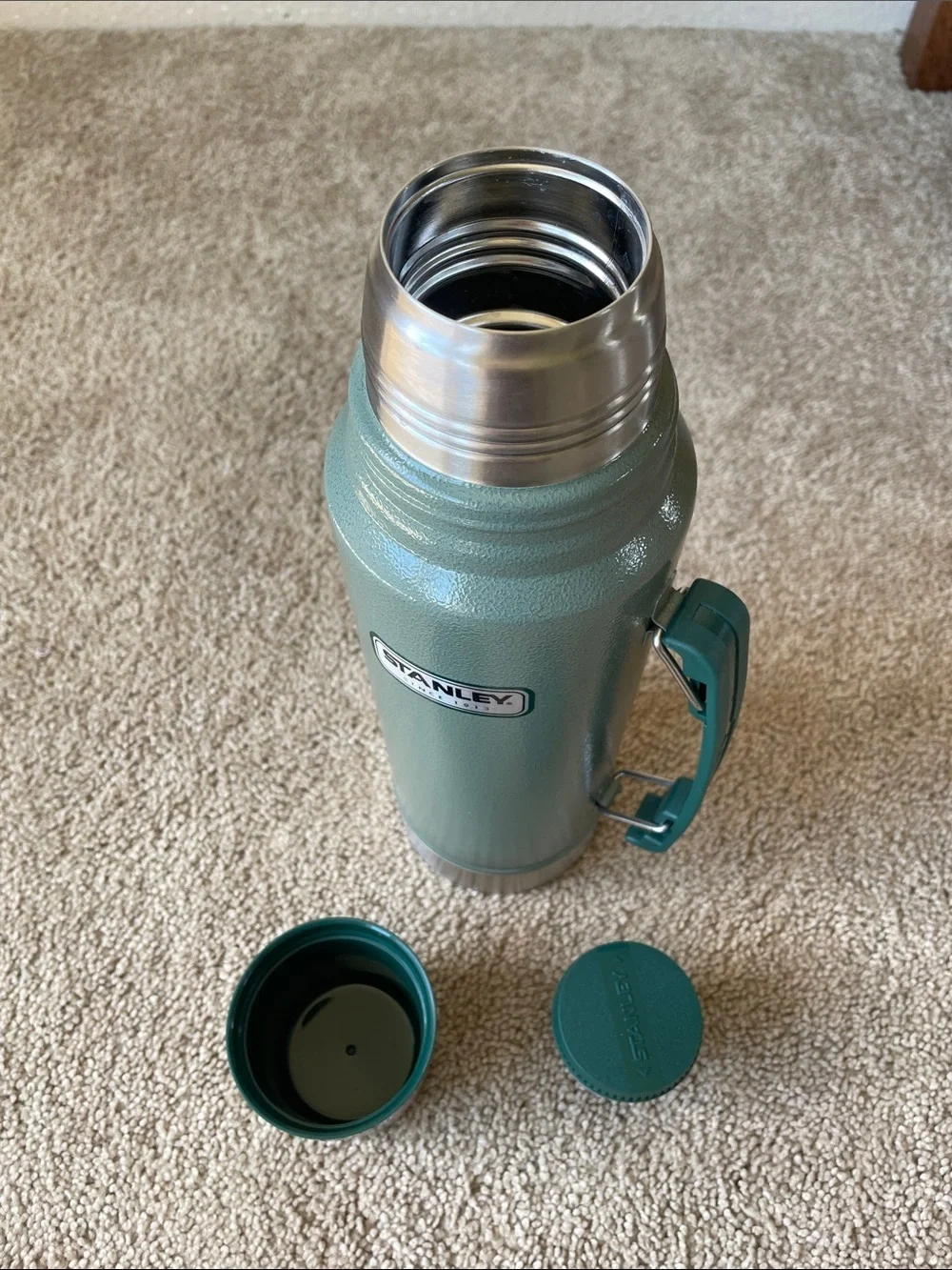 Vintage Stanley Thermos Coffee Green Outdoor Camping Canteen Insulated Army